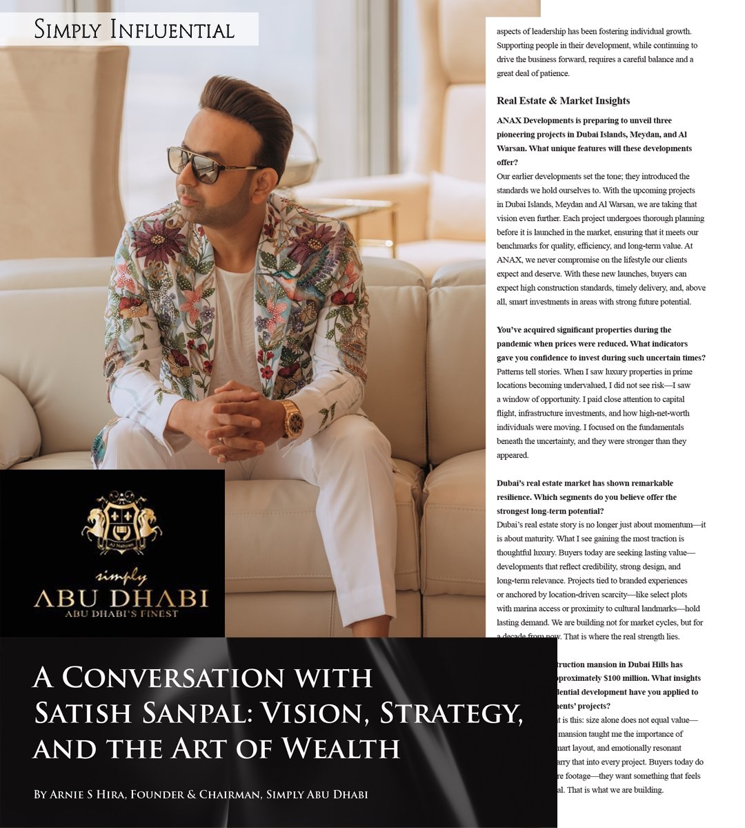 Simply Abu Dhabi: A Conversation with Satish Sanpal: Vision, Strategy, and the Art of Wealth